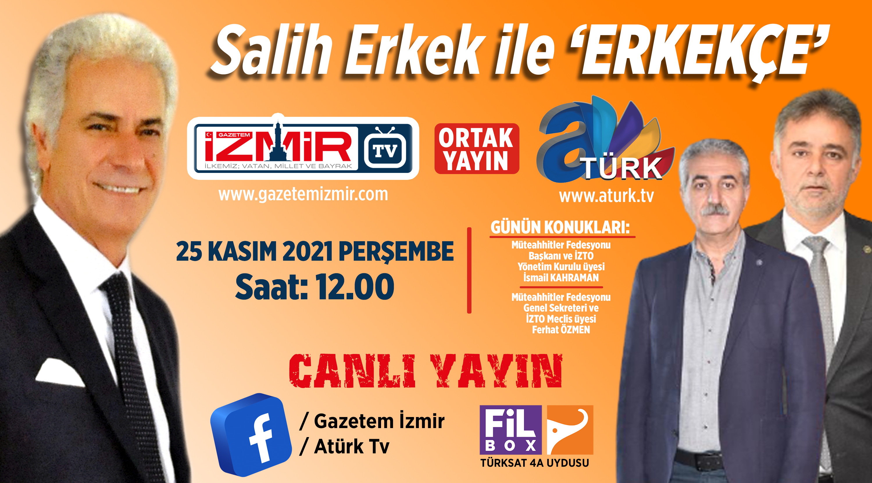 Salih Erkek ile 'Erkekçe' programı Kahraman ve Özmen'i konuk edecek...