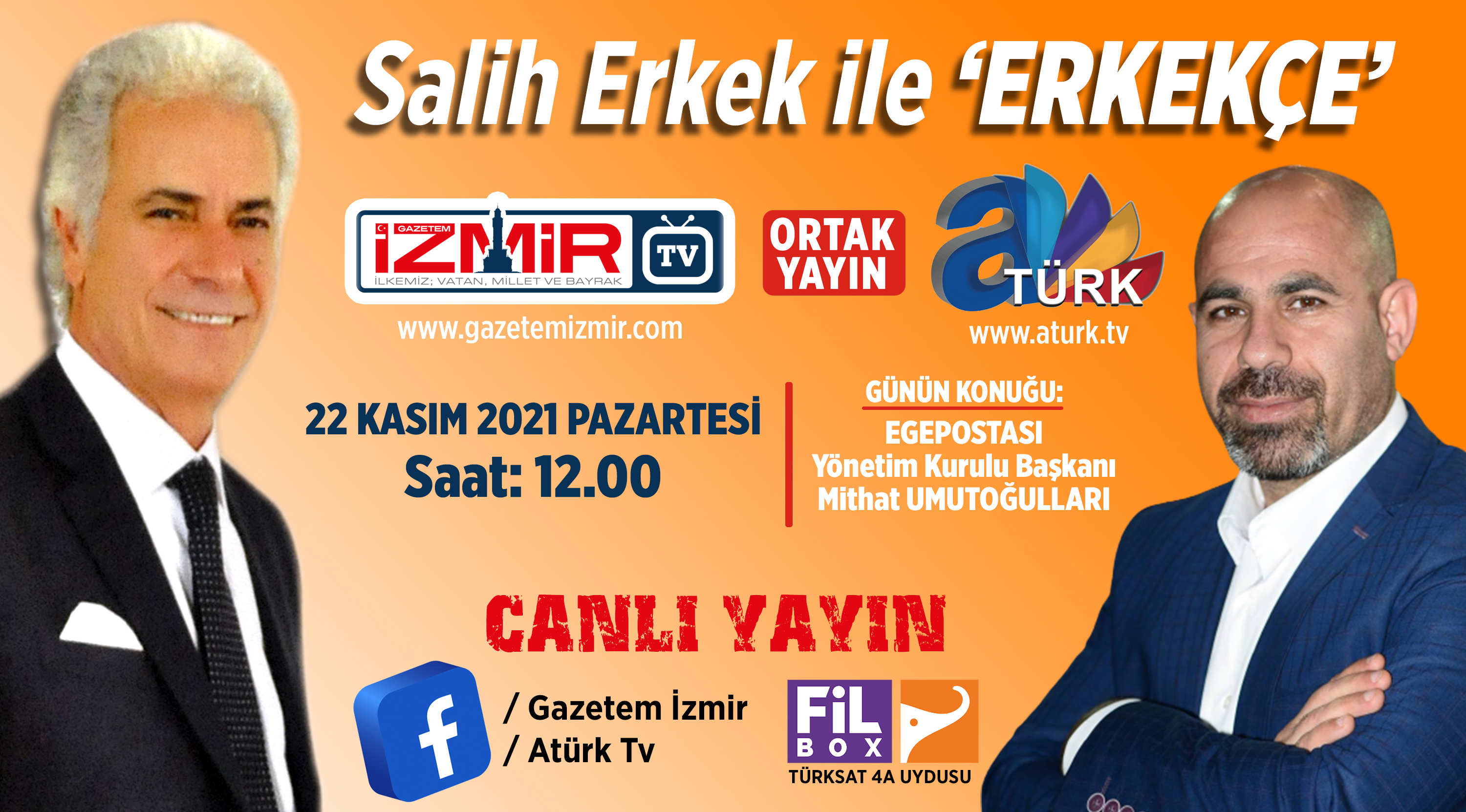 Salih Erkek ile 'Erkekçe' programı Umutoğulları'nı konuk edecek...
