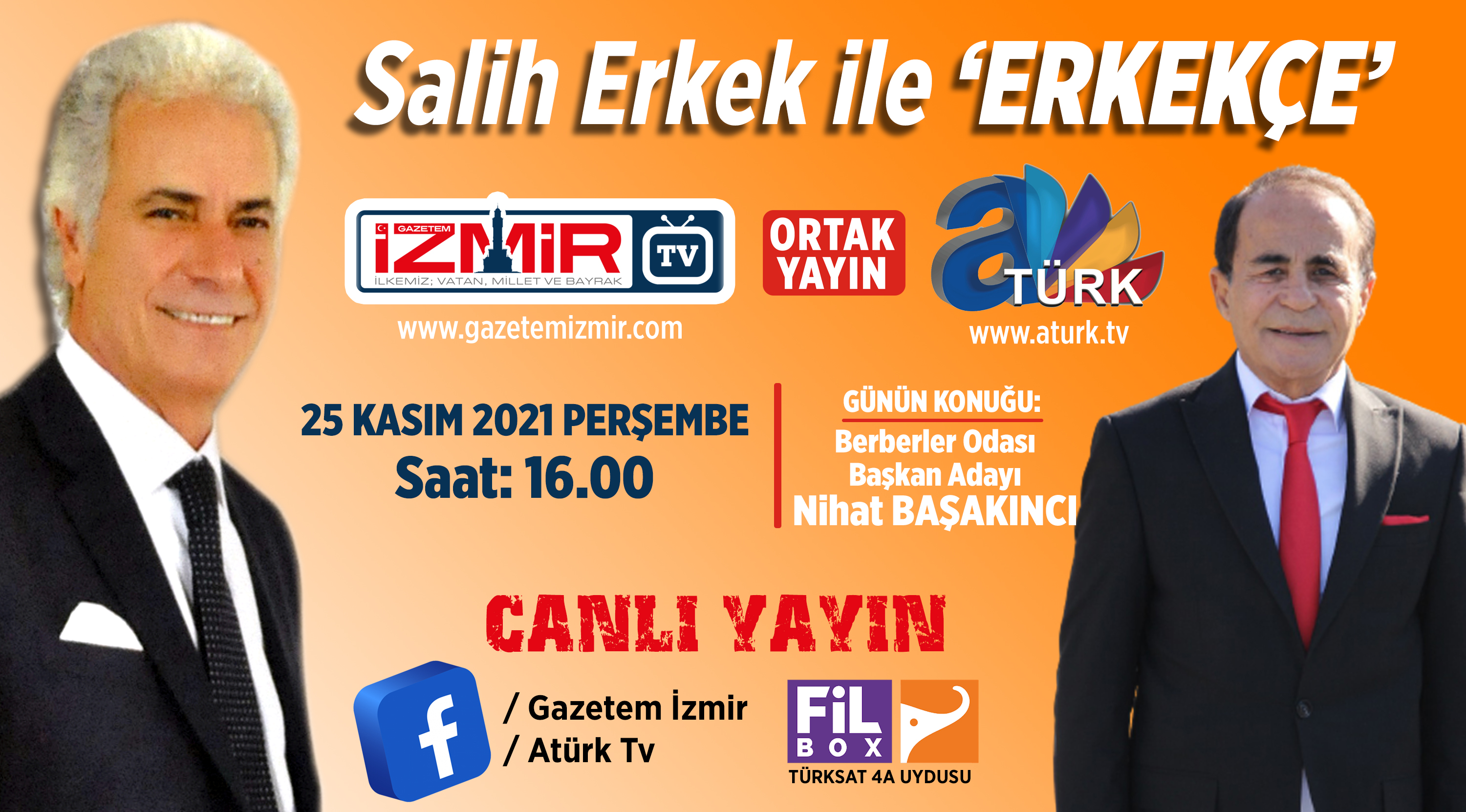Salih Erkek ile 'Erkekçe' programı Başakıncı’yı konuk edecek...
