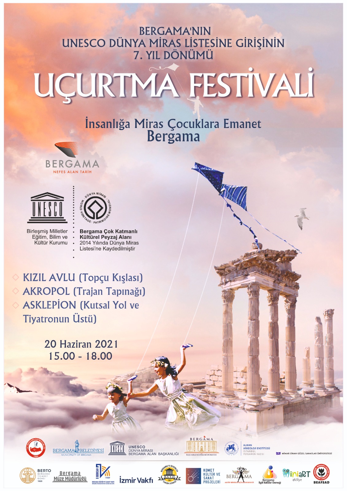 Bergama diğer UNESCO Dünya Mirası Alanları’na Uçurtmalarla selam göndermeye hazırlanıyor