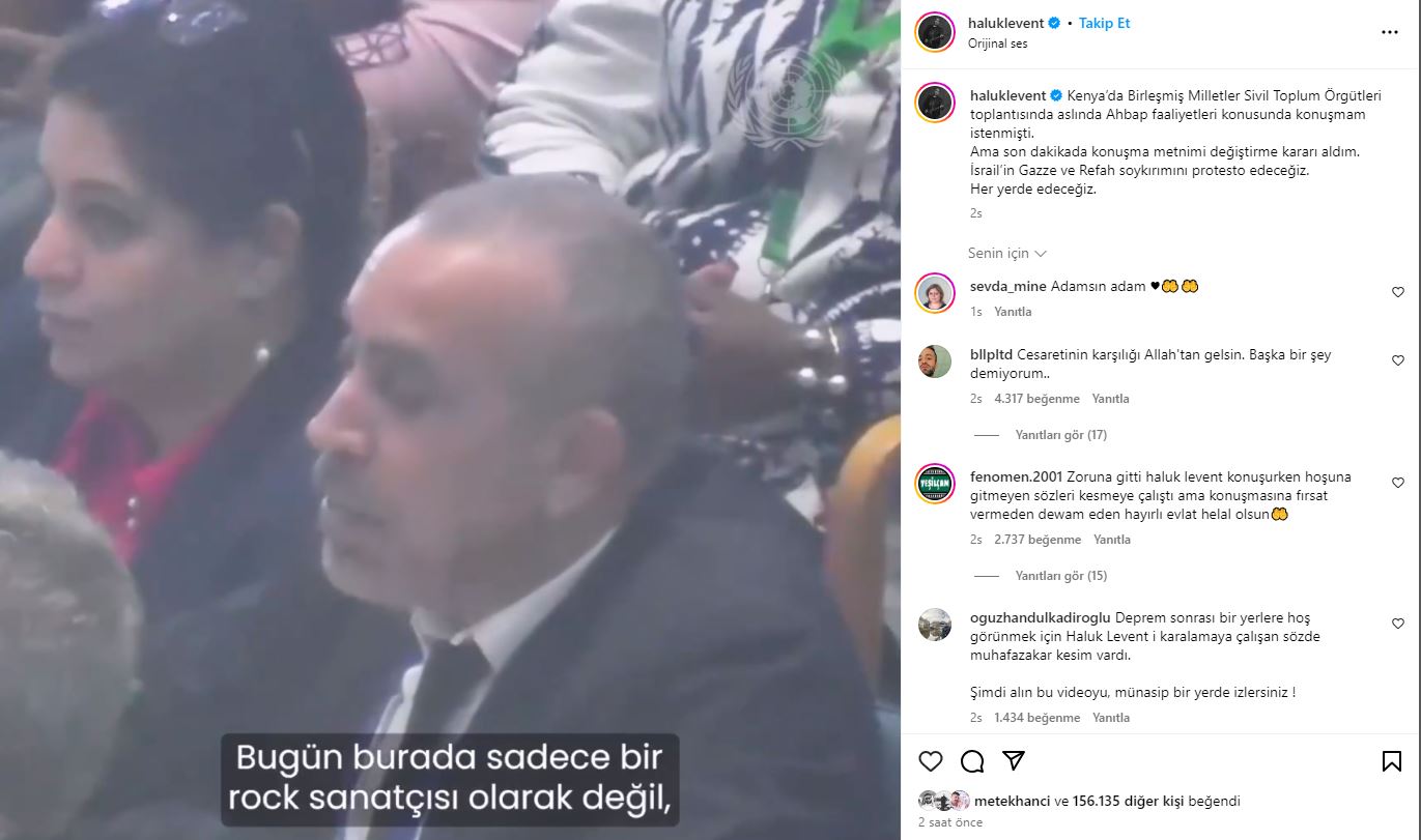 Haluk Levent'in 'Gazze' konuşması Birleşmiş Milletler toplantısına damga vurdu!