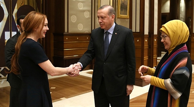 Cumhurbaşkanı Erdoğan  ünlü oyuncu Lindsay Lohan&#039;ı kabul etti