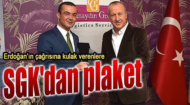 Cumhurbaşkanı Erdoğan&#039;ın çağrısına kulak verenlere SGK&#039;dan plaket