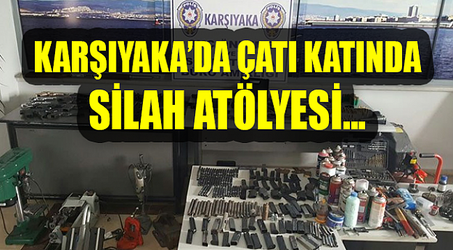 Evinin çatı katına silah atölyesi kurdu