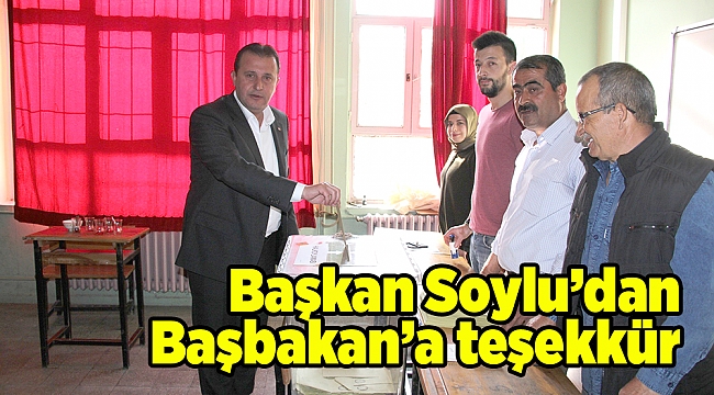 Başkan Soylu’dan Başbakan’a teşekkür