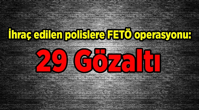 İhraç edilen polislere FETÖ operasyonu: 29 gözaltı