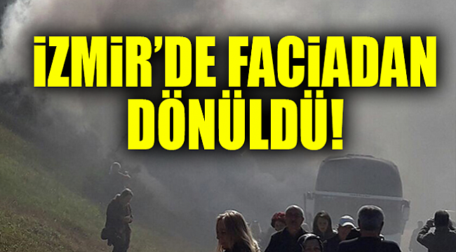 İzmir&#039;de otobüs dumanlar içinde kaldı