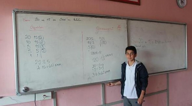 İzmirli ortaokul öğrencisinden matematikte yeni yöntem