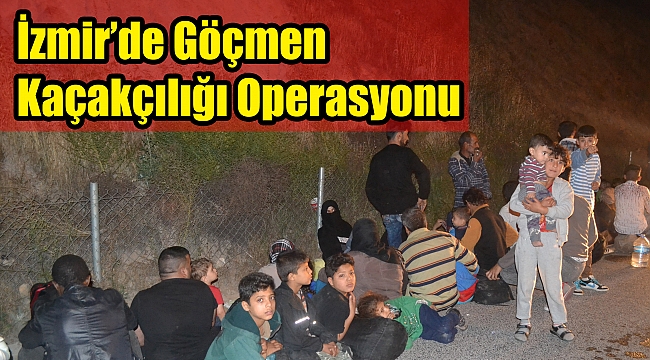 İzmir&#039;de kamyonetin kasasında 47 göçmen yakalandı