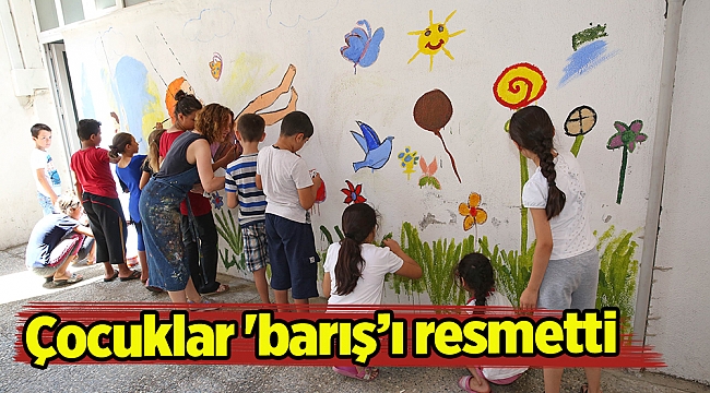 Çocuklar 'barış’ı resmetti