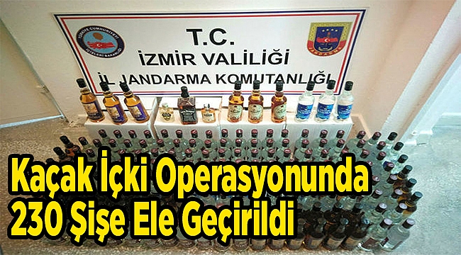 Kaçak içki operasyonunda 230 şişe ele geçirildi