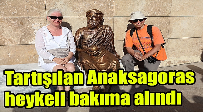 Tartışılan Anaksagoras heykeli bakıma alındı