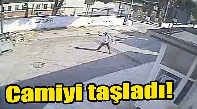 Camiyi taşladı