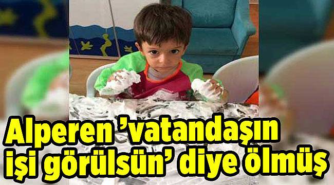 Alperen ’vatandaşın işi görülsün’ diye ölmüş