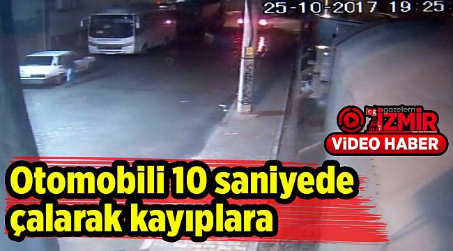 Otomobili 10 saniyede çalarak kayıplara karıştı