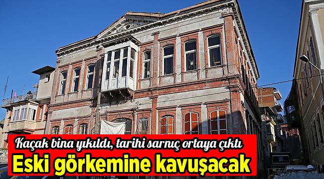 Kaçak bina yıkıldı, tarihi sarnıç ortaya çıktı