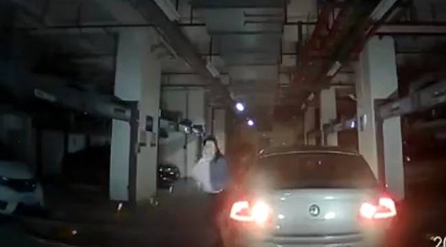 Kadın sürücü paniğe kapılınca...