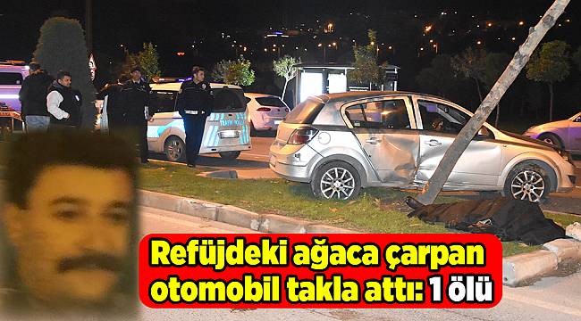 Refüjdeki ağaca çarpan otomobil takla attı: 1 ölü