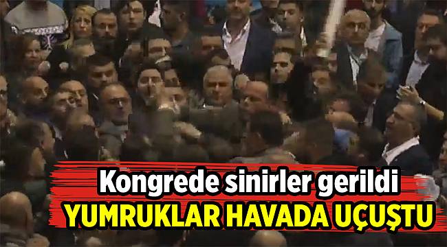 Kongrede sinirler gerildi... Yumruklar havada uçuştu