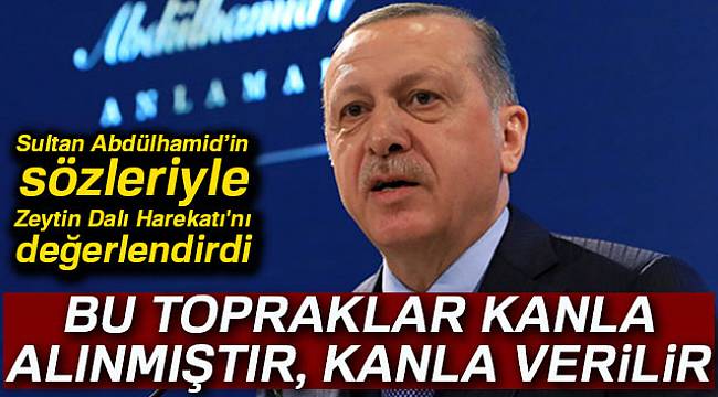 Cumhurbaşkanı Erdoğan, Sultan Abdülhamid’in sözleriyle Zeytin Dalı Harekatı'nı değerlendirdi