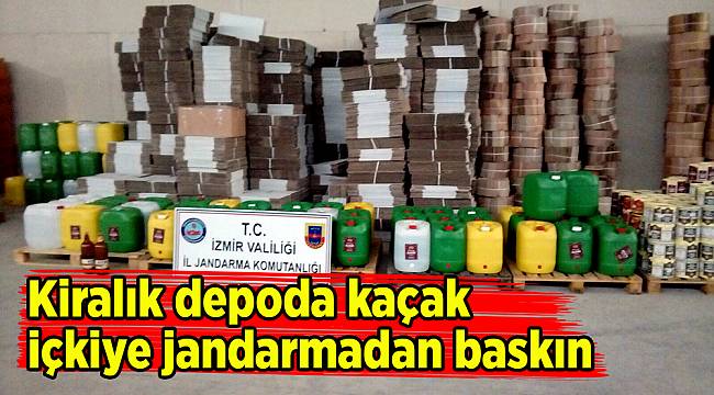 Kiralık depoda kaçak içkiye jandarmadan baskın