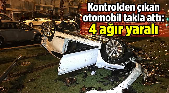 Kontrolden çıkan otomobil takla attı: 4 ağır yaralı