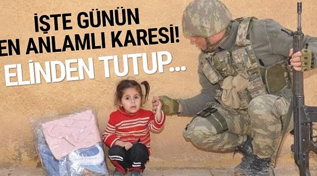 Mehmetçik Cerabluslu çocukların yüzünü güldürdü!