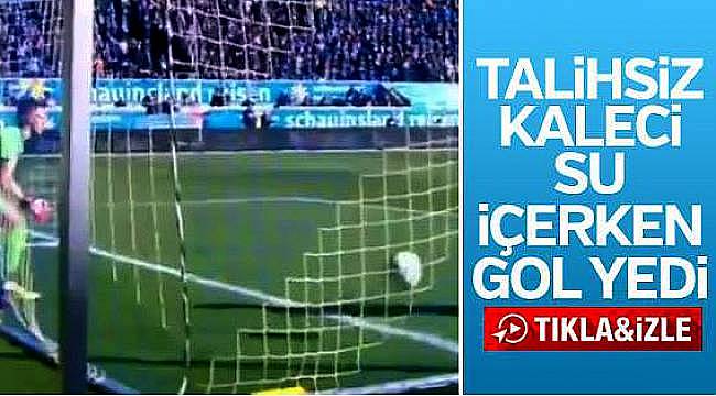 Talihsiz kalecisi su içerken gol yedi