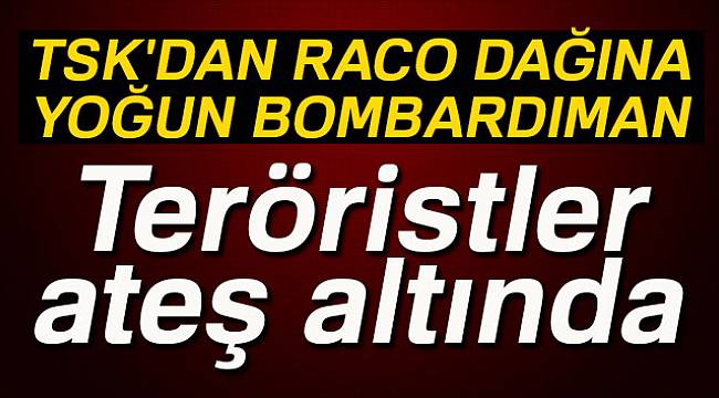 TSK&#039;dan Raco Dağına yoğun bombardıman