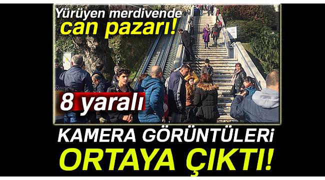 8 öğrencinin yaralandığı yürüyen merdiven kazası güvenlik kameralarında