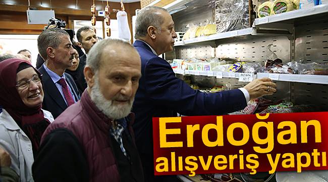 Cumhurbaşkanı Erdoğan, Beykoz’da şarküteriden alışveriş yaptı