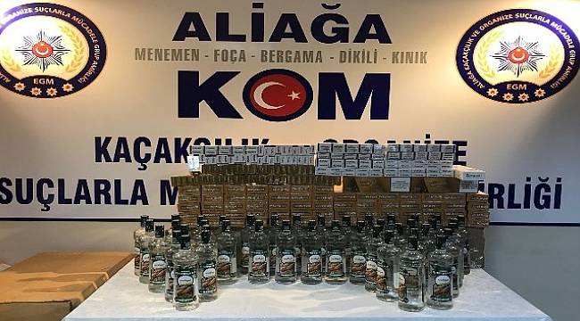 İzmir’de kaçak sigara ve içki operasyonu