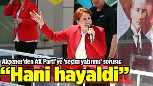 Akşener’den AK Parti’ye ‘seçim yatırımı’ sorusu: Hani hayaldi