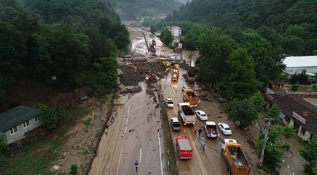Bursa’daki heyelan havadan görüntülendi