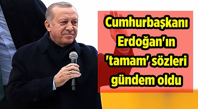 Cumhurbaşkanı Erdoğan'ın 'tamam' sözleri gündem oldu