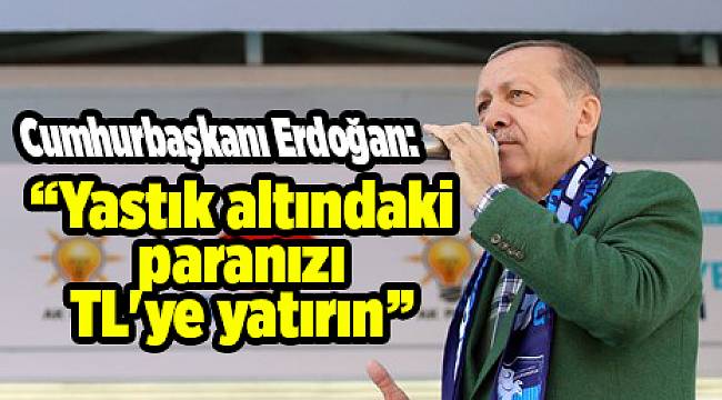 Cumhurbaşkanı Erdoğan: Yastık altındaki paranızı TL'ye yatırın
