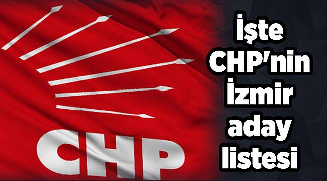 İşte CHP'nin aday listesi