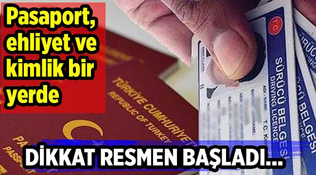 Pasaport, ehliyet ve kimlik bir yerde