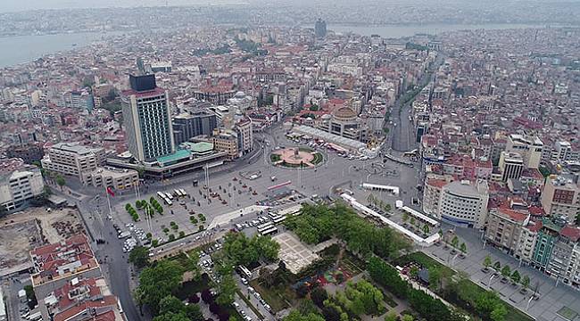 Taksim Meydanı havadan görüntülendi