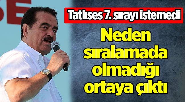 Tatlıses 7. sırayı istemedi
