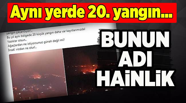 Aynı yerde 20. yangın... Bunun adı hainlik!