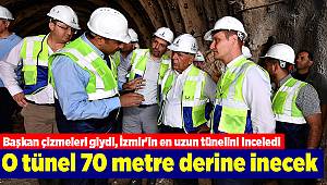 Başkan çizmeleri giydi, İzmir'in en uzun tünelini inceledi 