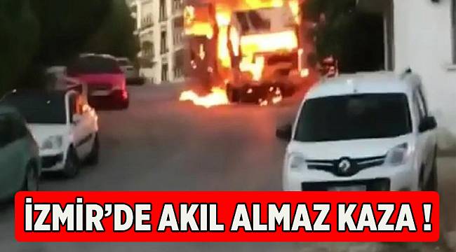 İzmir'de yanan araç, kendiliğinden hareket edip eve çarptı: 2 yaralı