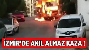 İzmir'de yanan araç, kendiliğinden hareket edip eve çarptı: 2 yaralı