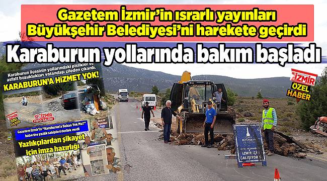 Karaburun yollarında bakım başladı