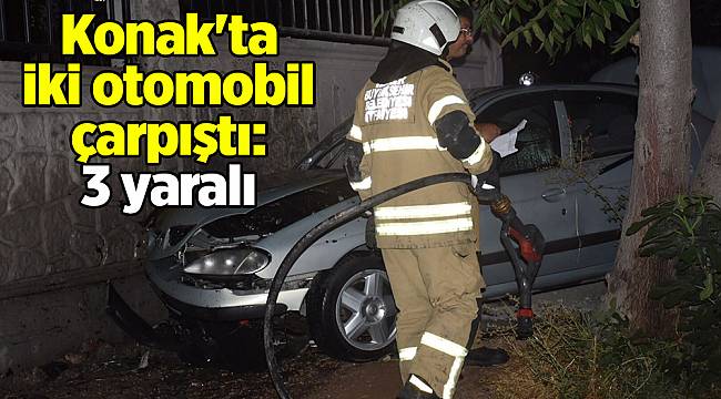 Konak'ta iki otomobil çarpıştı: 3 yaralı