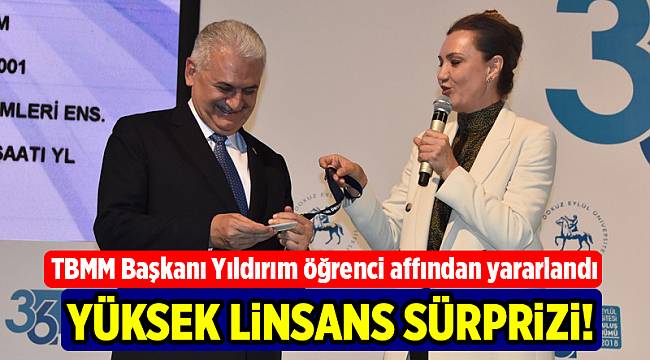 TBMM Başkanı Yıldırım devamsızlıktan atıldığı okula geri döndü