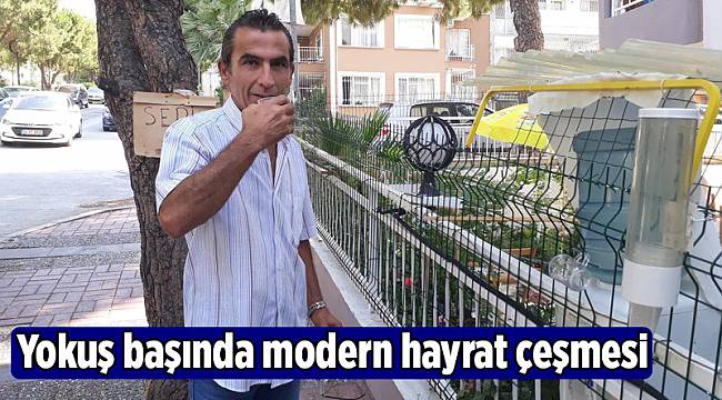Yokuş başında modern hayrat çeşmesi