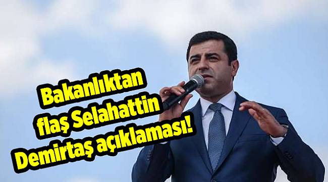 Bakanlıktan flaş Selahattin Demirtaş açıklaması!