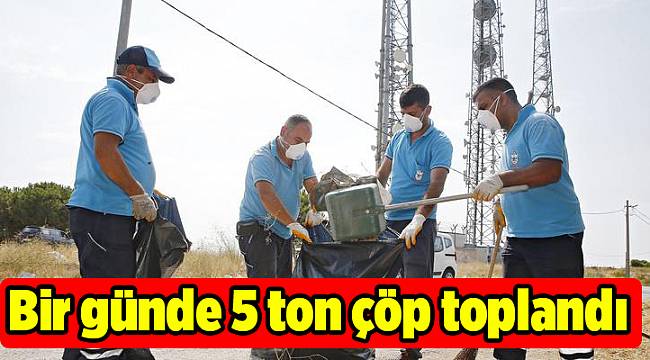 Bir günde 5 ton çöp toplandı